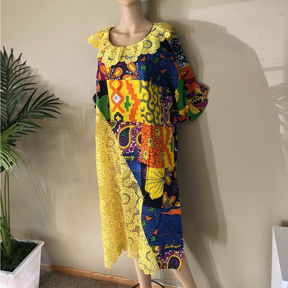 Ankara/Lace Dress